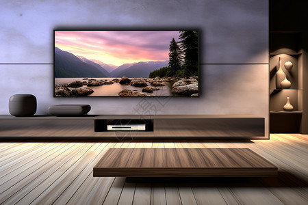 客厅中的大电视背景图片