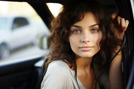 自信开车的女人背景图片