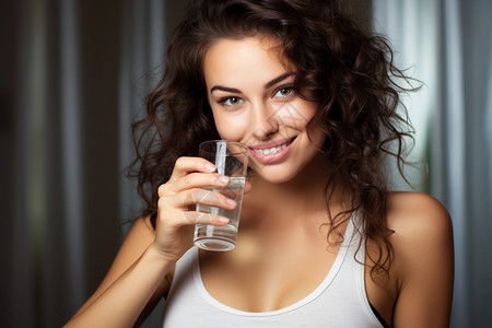 运动饮品运动补水的女人背景