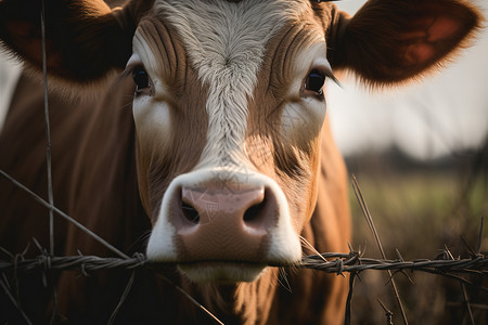 牧场上的牛背景图片