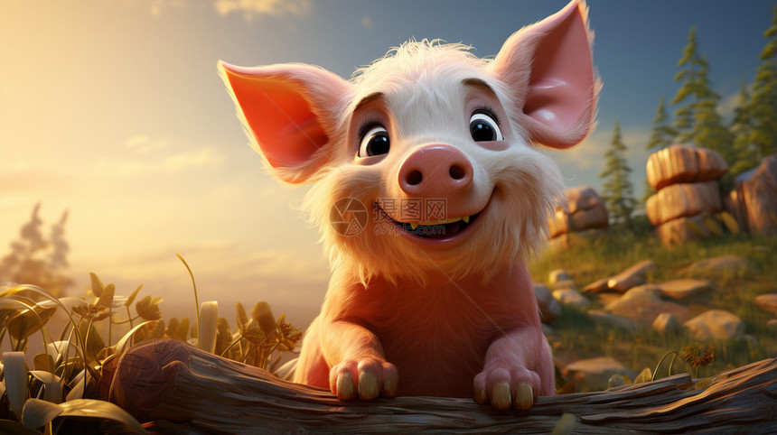 微笑的小猪图片