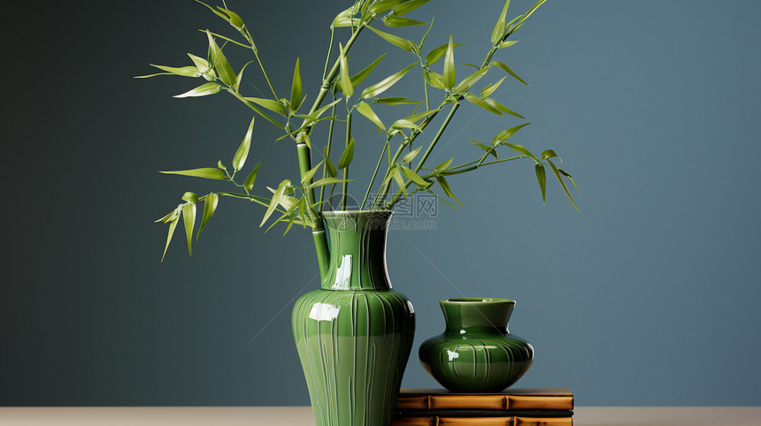花瓶里的竹子图片