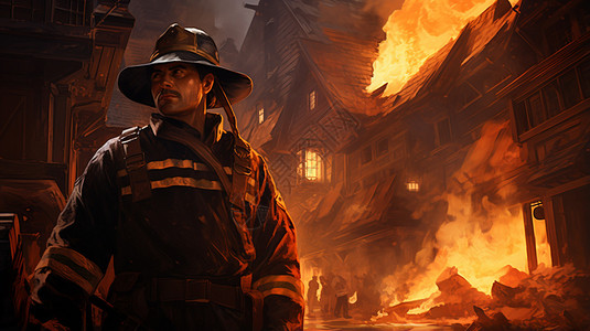 消防员灭火背景图片