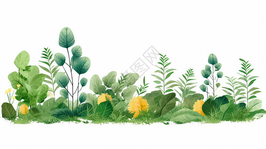 插图绿植绿色的植物插画