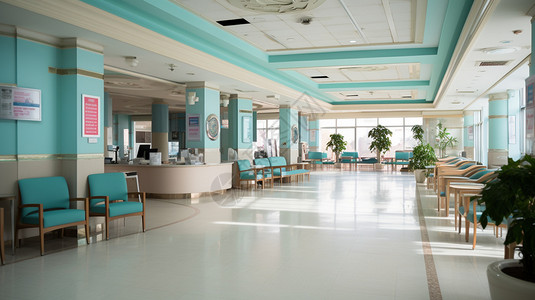 空间走廊医院大厅背景