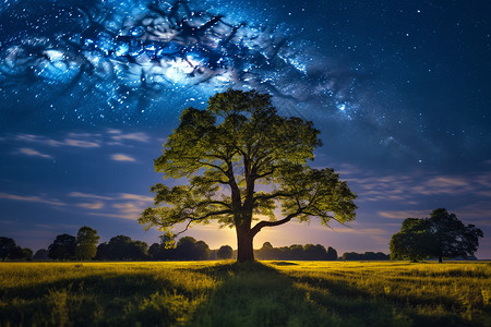 夏夜星空背景图片