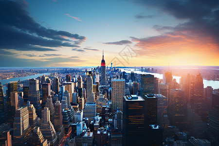 纽约城市夜景背景