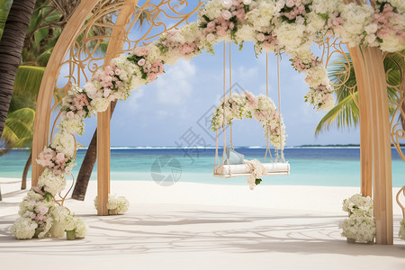 海滩婚礼背景图片
