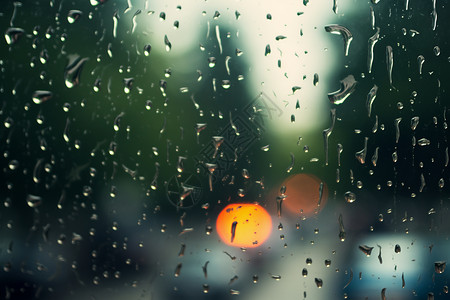 玻璃窗上的雨水图片