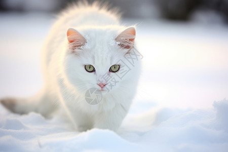 动物游戏雪地爱小猫咪背景