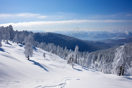 山脉雪景图片
