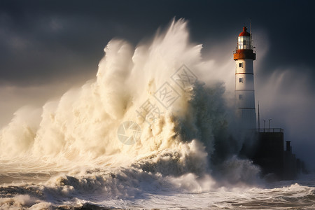 狂风暴雨海洋的力量高清图片