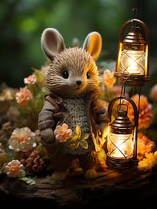 魔法钩织兔背景图片