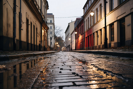 城市湿润的街道图片