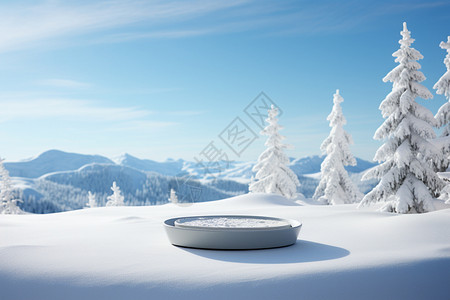 风景舞台素材雪地背景的舞台设计图片