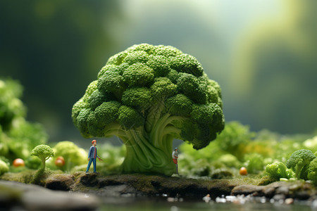 蔬菜西蓝花创意微距农业场景设计图片
