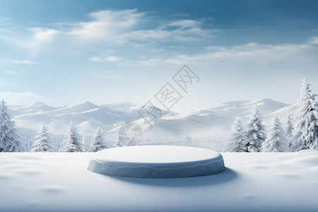雪景户外冬日场景设计图片