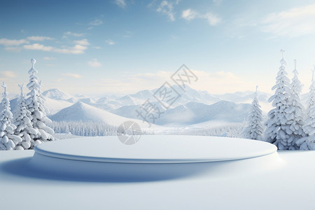 科尔沁沙地雪景简约冬日背景设计图片