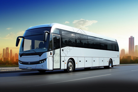 巴士素材公路上的旅游大巴设计图片