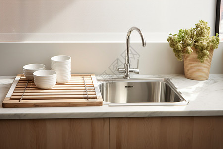 洗菜水槽现代家庭的厨房设计图片