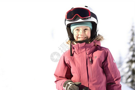 冬日滑雪的女孩图片