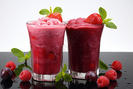 新鲜的树莓汁高清图片
