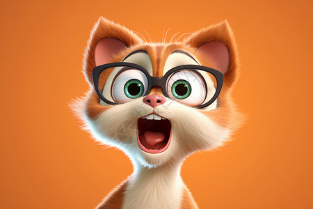 戴眼镜的猫咪背景图片