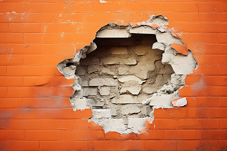 残破的墙破碎与拆解的砖墙设计图片