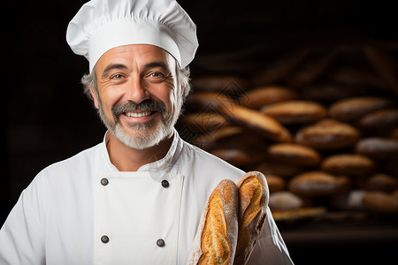 幸福的面包师背景图片