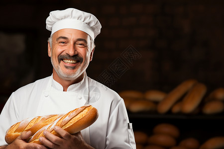 烘焙职业快乐的面包师傅背景