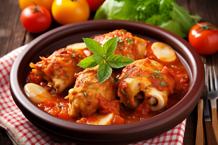 意大利烹饪美味的经典味意大利风味菜肴背景