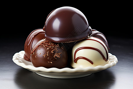 甜蜜的糖果球形巧克力高清图片