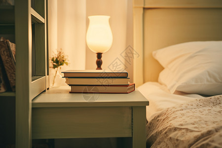 光照卧室温暖的阅读角落背景