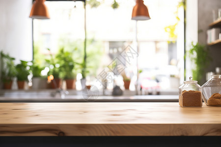简约风格的咖啡厅木桌背景背景图片