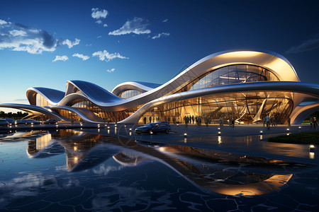 未来机场设计艺术图片