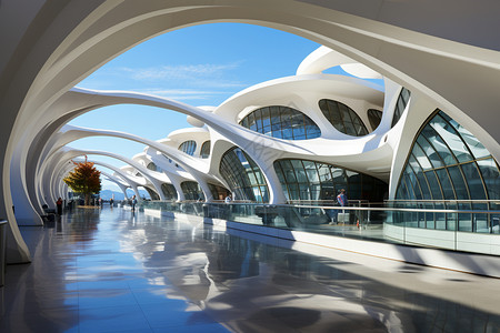 桥梁内部未来机场设计背景
