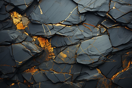 黑色山脉山上的煤矿暴露设计图片