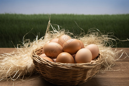 天然健康的鸡蛋背景图片