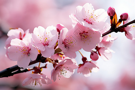 粉色樱花树背景图片