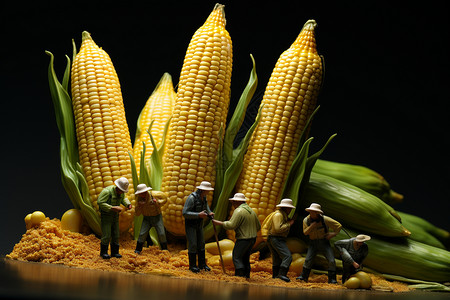安全生产粮食玉米恶棍设计图片