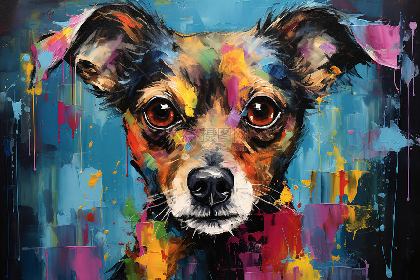 狗狗彩绘艺术图片