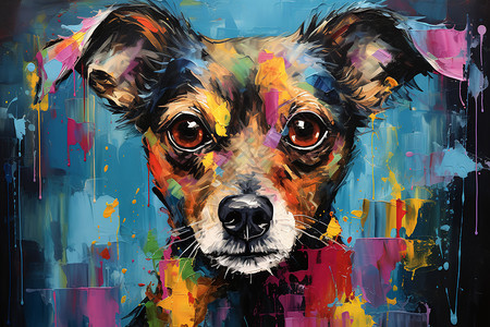 狗狗彩绘艺术图片