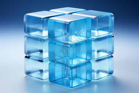 魔方素材设计透明水晶方块设计图片