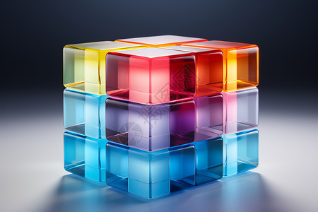 魔方素材设计五彩的方块设计图片