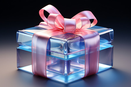 粉水晶梦幻蓝粉礼盒设计图片