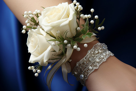 新娘白玫瑰手链图片