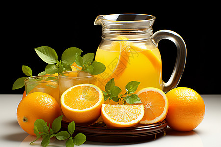 新鲜的橙汁橘子汁杯子高清图片