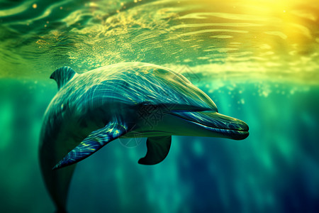 海豚游泳背景图片