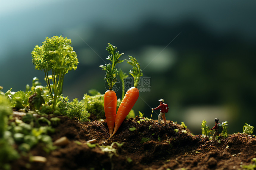 泥土旁的胡萝卜图片