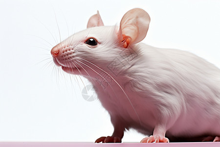 幼小可爱的白鼠背景图片